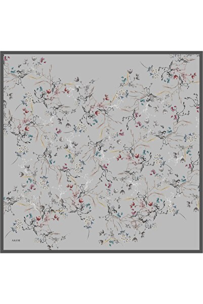 Aker Light Gray Silk Twill Scarf