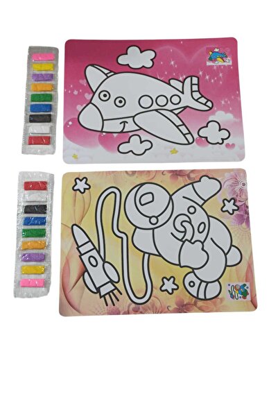 Hureggo Special A4 Colored Sand Painting Set of 2 for Little Boys & Airplane ...
