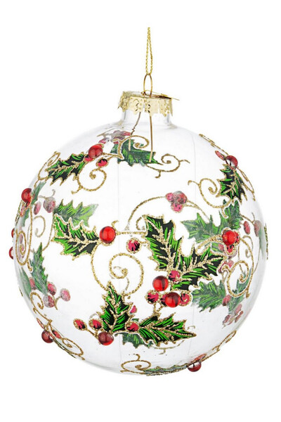 Bizzotto Set of 8 Multicolored Christmas Glass Ornaments Ø 10 cm