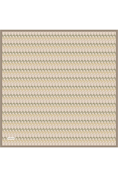 Cacharel Beige Logo Patterned Silk Twill Scarf