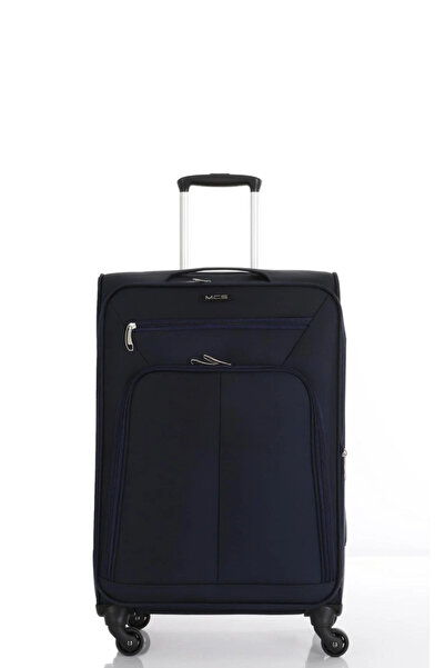 MÇS V116 Lüx Kumaş Kabin Boy Valiz V116 - Lacivert