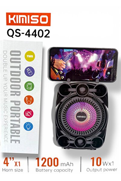 Teknopad KİMİSO QS-4402 Bluetooth Hoparlör V5.3 | 10W Güçlü Ses | 1200mAh Bat...
