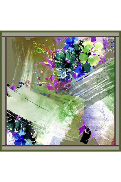 Aker Eșarfă din twill de mătase verde