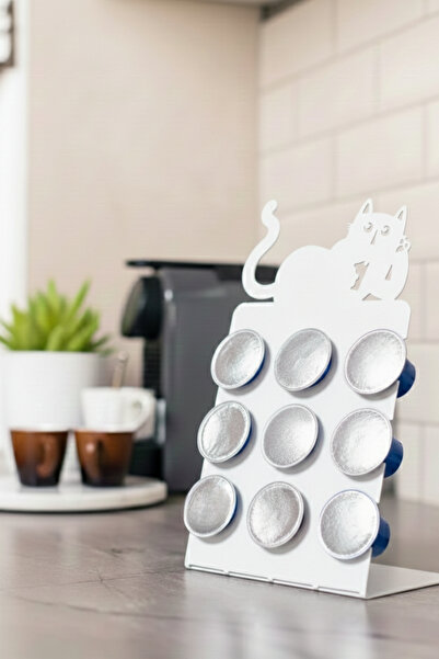 Grandmix Metal Coffee Capsule Stand with Cat Figure Capsule Organizer Kitchen...