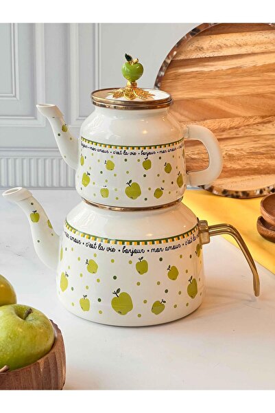ROSSEV Green Apple Emaye Çaydanlık