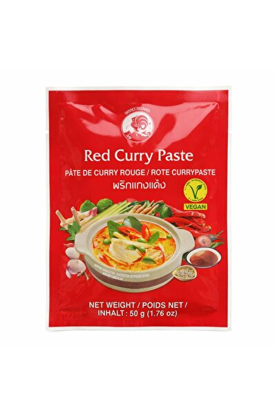Cock Brand Pasta de Curry Roșu 50 g – Pasta Thai Originala, Vegana, Picanta