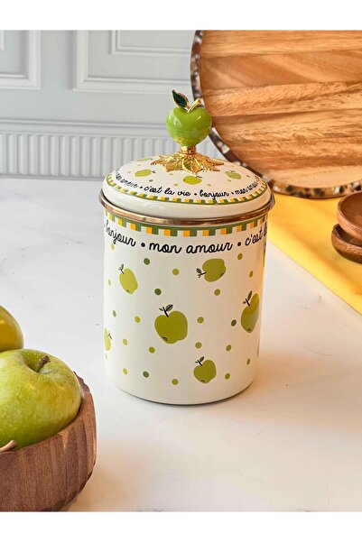 ROSSEV برطمان مينا على شكل تفاحة خضراء 15 سم