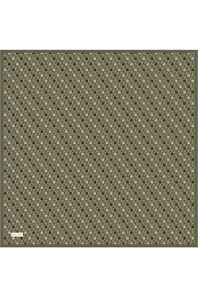 Pierre Cardin Green 90X90 Silk Crepe Satin Scarf