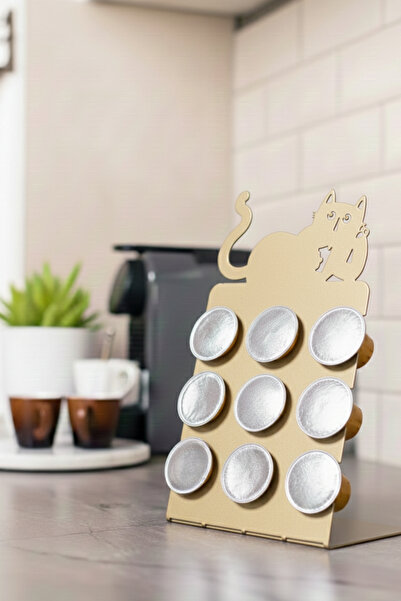 Grandmix Metal Coffee Capsule Stand with Cat Figure Capsule Organizer Kitchen...