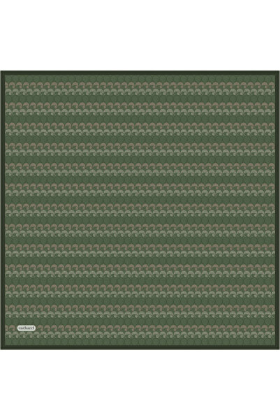 Cacharel Yeşil Logo Desenli İpek Twill Eşarp