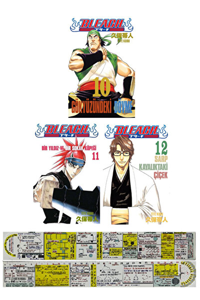 Gerekli Şeyler Yayıncılık Bleach 10-11-12. Ciltler Manga Seti + Özel Cetvel