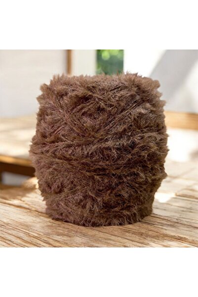 DmrTuhafiye Tavşan Tüyü ip El Örgü İpi 200gr - Kahverengi