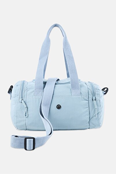 JASON WU حقيبة كتف نسائية بشعار ماركة، لون أزرق ضبابي