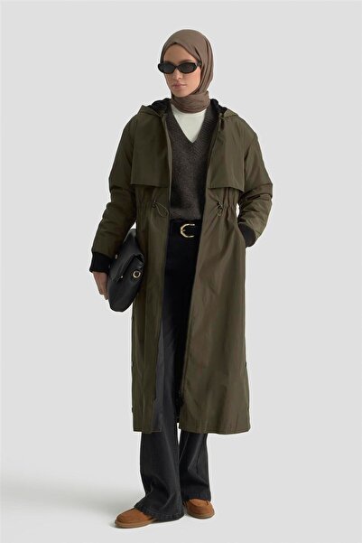 Armine Aller Detaylı Kapitone Manto 25KT1726 Haki