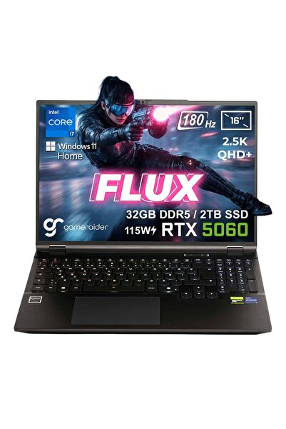 GameRaider FLUX GR16 i7-14650HX 32GB DDR5 2TB SSD RTX 5060 8GB 115W 16 inç 2....