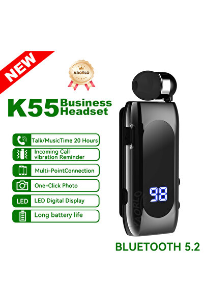 Choice سماعة رأس جديدة K55-أسود، سماعة رأس جديدة K88 لافالير للأعمال، بلوتوث ...