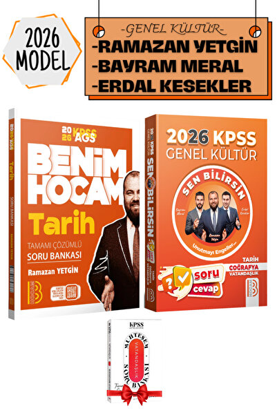 Yargı Yayınları Benim Hocam 2026KPSS-AGS Tarih Soru Bankası+Sen Bilirsin Tari...