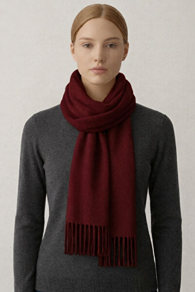 Tarz Cool Unisex Burgundy Fleece Scarf