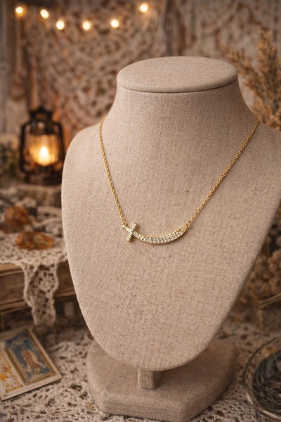 lotusbybuket Vip Steel Custom Design Zircon Stone Gold Sword Model Necklace
