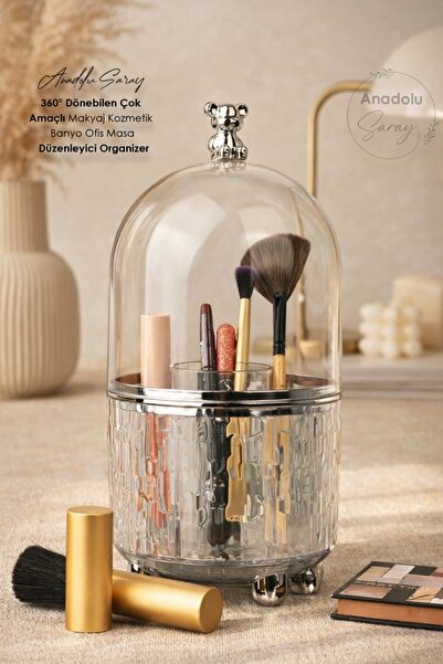 Anadolu Saray 360° Dönebilen Çok Amaçlı Makyaj Kozmetik Banyo Ofis Masa Düzen...