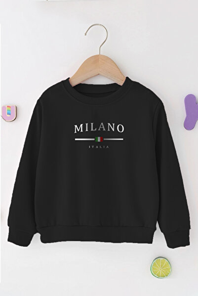 Zeycem Store Μαύρο ροζ μπλε φούτερ για αγόρια και κορίτσια με στάμπα Milano P...