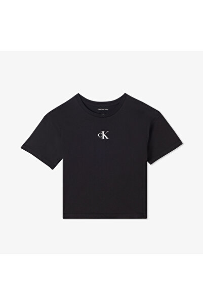 Calvin Klein Logo Boxy Çocuk Siyah T-Shirt