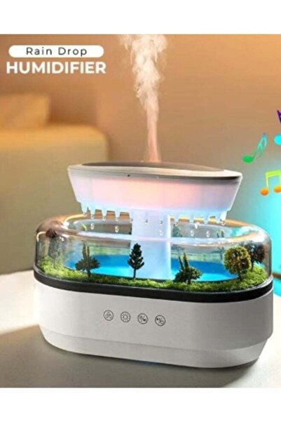 Generic Rain Drop Humidifier with Water Drip Effect, LED Ambient Light & Aromatherapy – Quiet Ultrasonic A