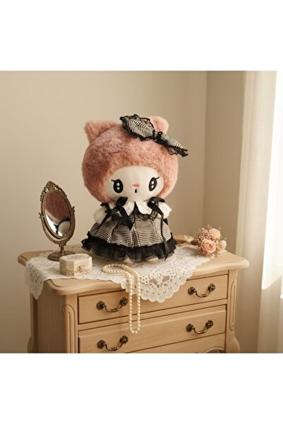 OEM Sanrio Jucărie de pluș Kuromi, Rochie în carouri, 25 cm