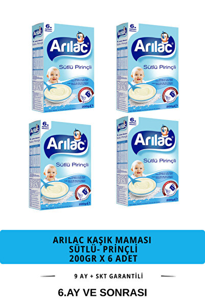 Arılac Sütlü Pirinçli Bebek Ve Küçük Çocuk Ek Gıdası 200 Gr 4 Adet 07