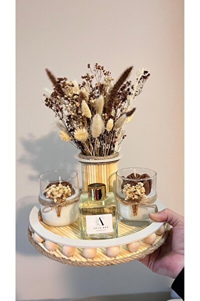 HomeAlışveriş Oda kokulu tepsili mum seti kahve