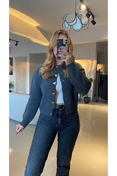 Ezgie Atelier Kalp düğmeli hırka