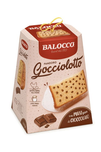 Balocco Pandoro Gocciolotto cu bucati de ciocolata, Balocco, 800 g