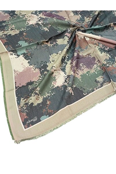 mim eşarp Ebruli Winter Patterned Scarf 95X95 cm