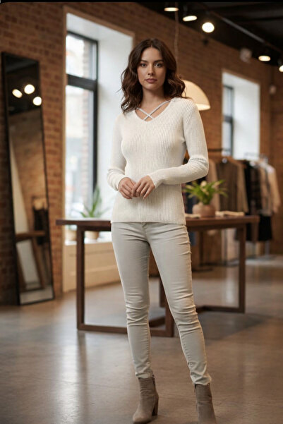 Çilek Kadın uzun kol V yaka body