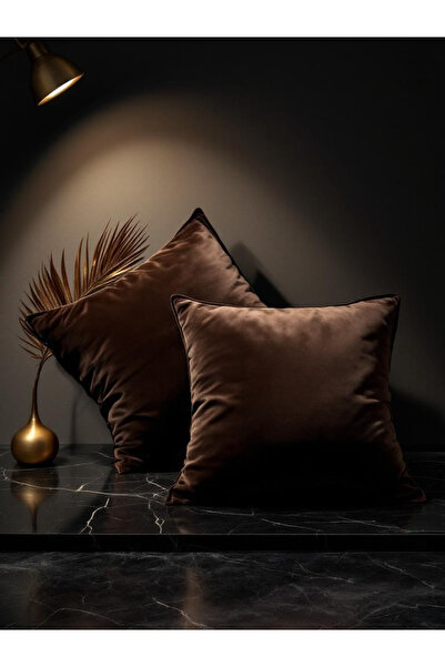 JACA 2-Piece Square Soft Textured Velvet Fabric Throw Pillow Cover (2 Pieces)