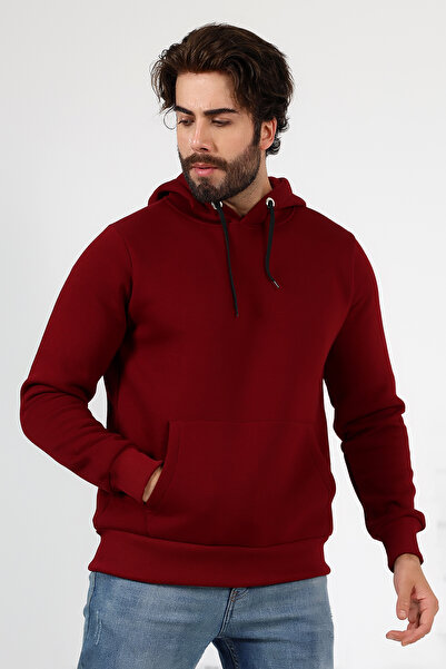BEDUCA Sweatshirt That Turns into a Bag When Flipped Inside Out, Burgundy Thr...