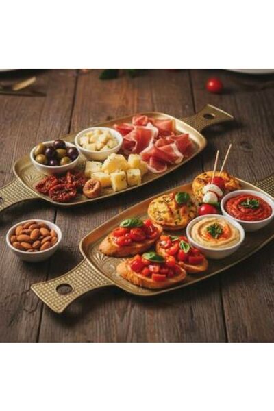 Generica صواني صغيره للضيافه والتقديم صناعه تركيه الطقم حبتين