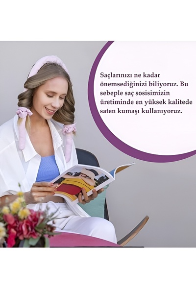 HİROS'H Isısız Saç Şekillendirme Seti Saten Saç Sosisi Saç Bigudisi