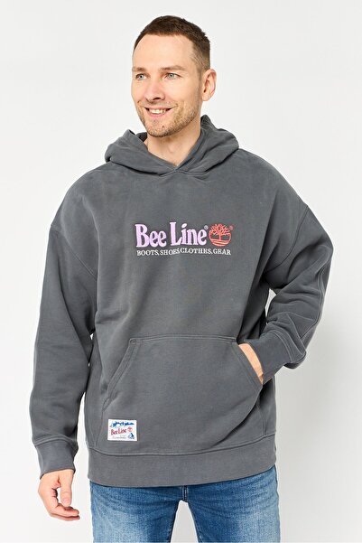 Timberland Men Embroidered Logo Long Sleeve Hoodie, Dark Grey