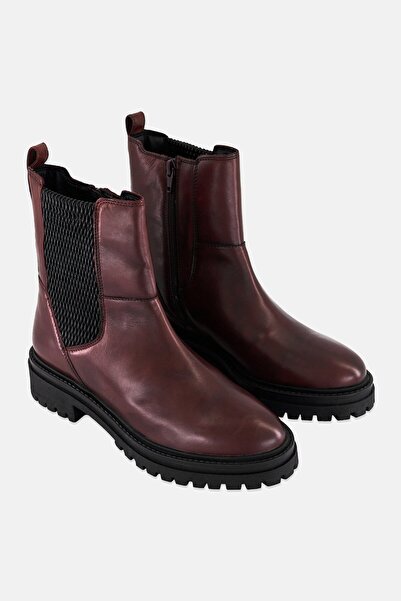 Geox أحذية نسائية قصيرة بسحاب، لون بورغندي