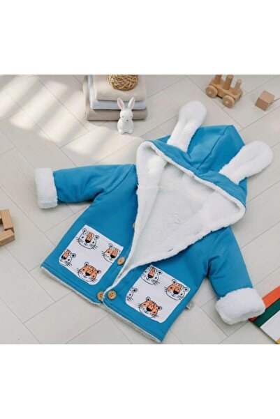 Ervo Reklam معطف من قماش الويلسوفت مع فرو الأرانب بالداخل