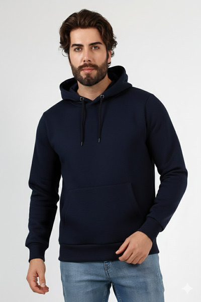 BEDUCA Sweatshirt That Turns into a Bag When Flipped, Navy Blue Three-Thread ...