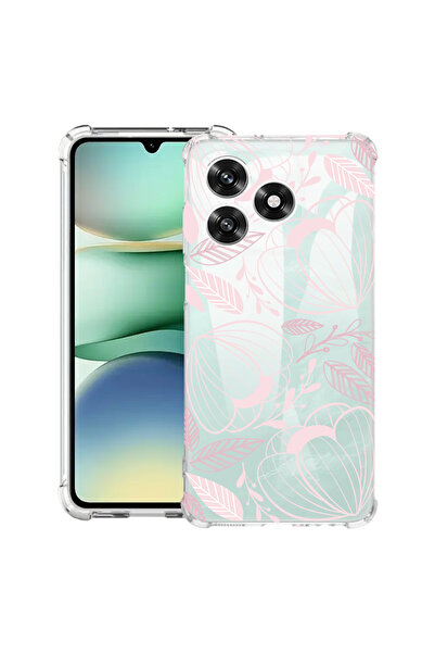 bestcase Carcasă antișoc compatibilă cu Honor X5c Plus / X5c, flori roz tropi...