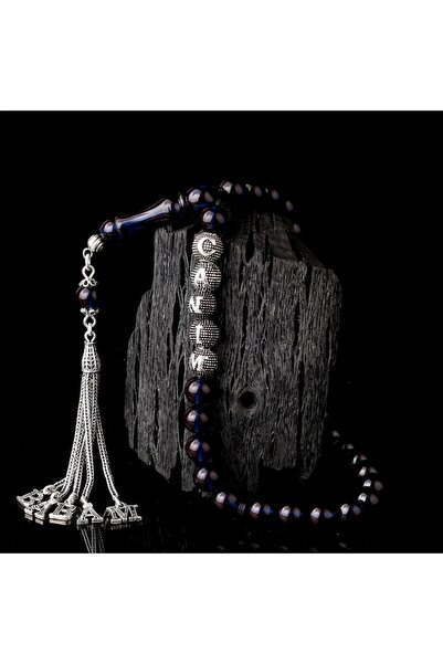 Doğaltaş Tesbihler SÜRMELİ ATEŞ KEHRIBAR TESBIH MODELIMIZ İSİM HARFLI GÜMÜŞ T...