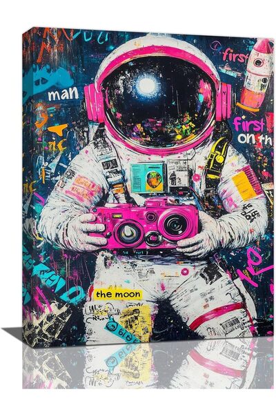 ALAYRA International Graffiti Canvas Wall Art 30x40cm Colorful Street Art Fra...