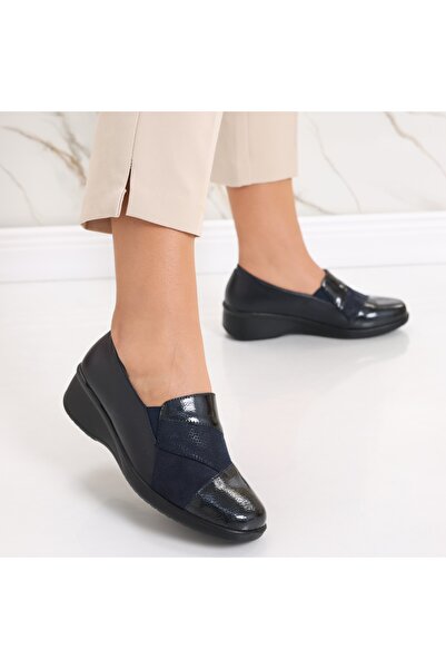 COMER Pantofi casual de damă, albastru marin, din piele, Jess, 39