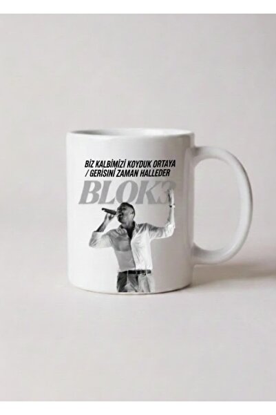 sartre art "Blok3" Şarkı Sözü Tasarımlı Hediyelik Özel Tasarım Porselen Kupa ...