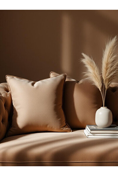 JACA 2-Piece Square Linen Fabric Solid Color Throw Pillow Cover (2 Pieces)