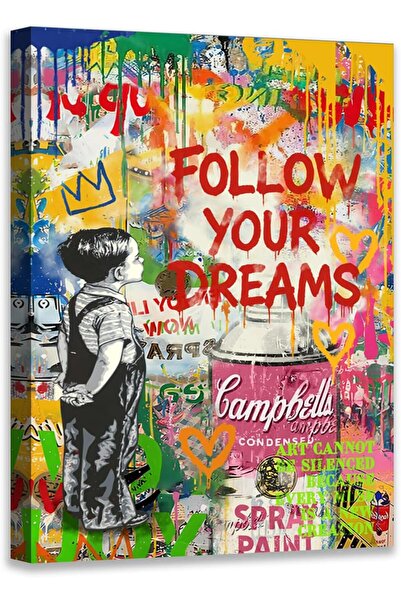 ALAYRA International Large Graffiti Canvas Wall Art 60x80cm Colorful Street A...