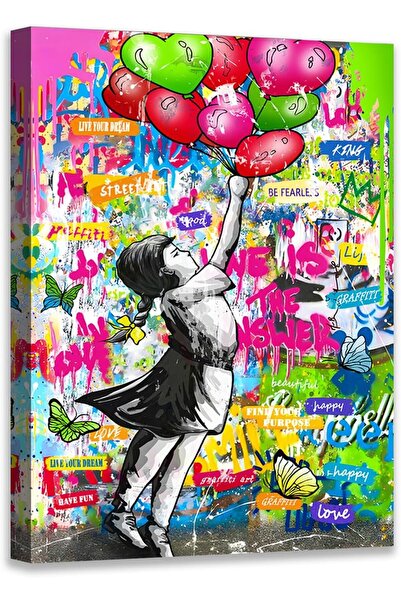 ALAYRA International Large Graffiti Canvas Wall Art 60x80cm Colorful Street A...